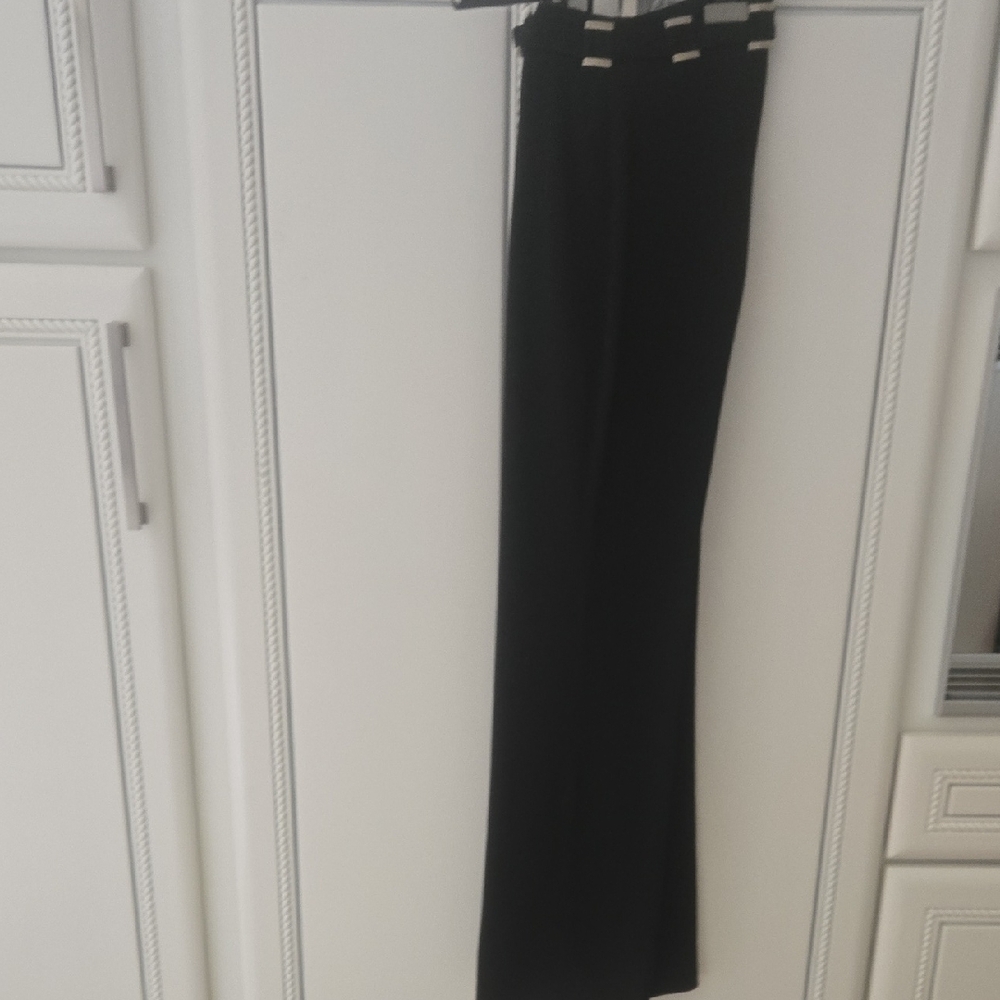 Vertigo Paris Black Wide-Leg Pants with Belt Loops